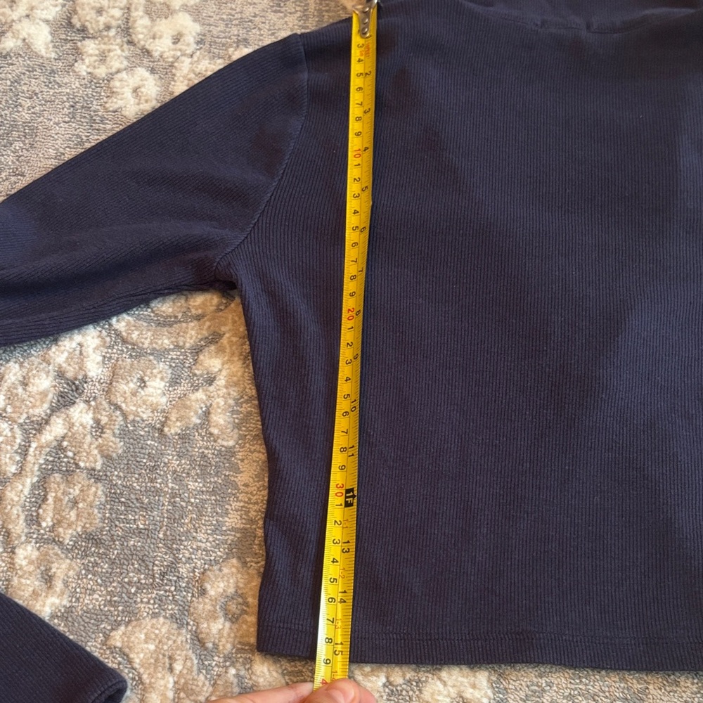 Garage Navy Long Sleeve Collared Top One Size - Picture 5 of 6